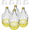 4 x Dama 5 L con tappo in sughero, gorgogliatore, tappo a vite e cestello - 2 