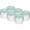 Barattolo basso 330 ml - con tappo colorato Ø 82/6, 6 pezzi ['barattolo basso', ' barattolo di vetro', ' barattolo 330 ml', ' tappo twist-off', ' barattolo per marmellate', ' contenitore per la conservazione', ' conserve fatte in casa', ' barattolo per aringhe', ' barattolo per insalate', ' barattolo per dessert']