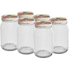 Barattolo TO 900 ml con tappo colorato fi82/6 - 6 pz. ['barattolo per conserve', ' barattolo 900 ml', ' barattolo con tappo a vite', ' barattolo con tappo colorato', ' barattolo da cucina', ' barattolo in vetro', ' barattolo per piccoli oggetti', ' barattolo per composte', ' barattolo per funghi', ' barattolo per marmellate e confetture', ' barattoli con tappo a vite']