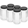 Barattolo twist-off 385 ml con capsula nera Ø 63, set da 6 pezzi ['barattoli decorativi', ' vasetti', ' barattoli con tappo twist-off', ' barattoli per conserve', ' barattoli eleganti', ' barattoli per marmellate e confetture', ' barattoli per dispensa', ' set di barattoli', ' terrario in barattolo', ' foresta in barattolo', ' barattolo decorativo', ' barattolo per carne', ' carne in barattolo', ' carni in vasetto']