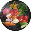 Capsula twist-off Ø 66/4 verdure su sfondo nero - 10 pz. ['tappi per vasetti', ' coperchi a vite per vasetti', ' capsule per vasetti', ' tappi per conserve', ' tappi con verdure', ' tappi colorati per vasetti', ' tappi decorativi', ' tappi ornamentali', ' tappi con click', ' tappi per pastorizzazione', ' tappi neri', ' capsule nere']