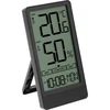 Termometro elettronico da interno Soens, nero ['termometro da interno', ' termometro da stanza pratico', ' termometro per ambienti', ' termometro elettronico', ' termometro Soens', ' termometro con ampio display', ' termometro con display ben leggibile', ' quale termometro scegliere', ' termometro da appoggio e da parete', ' misurazione della temperatura comoda', ' termometro nero']