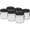 Vasetto 212 ml fi66/4 con capsula nera, 6 pezzi ['set di vasetti', ' vasetti per confetture', ' vasetti con capsule', ' vasetti fi 66', ' vasetti con capsule 4 tacche', ' vasetti con capsule nere', ' per conserve', ' per sottovuoto', ' barattolo per spezie', ' vasetto per passata', ' vasetto per miele', " per funghi sott'aceto"]