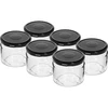 Vasetto basso 330 ml - con tappo nero fi 82/6, 6 pz. ['vasetto basso', ' barattolo in vetro', ' vasetto 330 ml', ' tappo twist-off', ' vasetto per confetture e marmellate', ' contenitore per la conservazione', ' conserve fatte in casa', ' vasetto per aringhe', ' vasetto per insalata', ' vasetto per dessert']