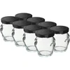 Vasetto TO Amfora 106 ml con tappo nero Ø 53 mm - 8 pz. ['set di vasetti', ' vasetti per marmellate e confetture', ' vasetto per conserve', ' barattolo per conserve', ' vasetti con tappo', ' vasetti Ø 53 mm', ' vasetti con tappi colorati', ' vasetti per conserve fatte in casa', ' vasetti per carne in conserva', ' barattoli e vasetti', ' vasetti per pastorizzazione', ' carne in barattolo', ' vasetto Amfora']