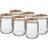 Vaso twist-off 500 ml con tappo colorato fi82/6 - 6 pezzi ['barattoli per fermentazione', ' barattoli per conserve', ' barattoli per confetture e conserve', ' barattoli per frutta sciroppata', ' set di barattoli con capsule', ' tappi colorati']