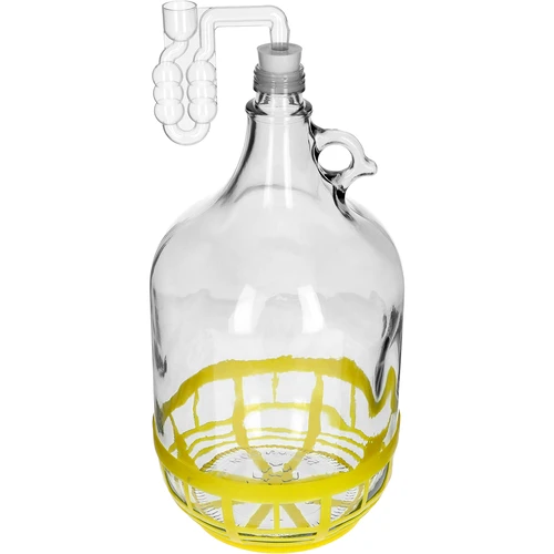 4 x Dama 5 L con tappo in sughero, gorgogliatore, tappo a vite e cestello - 5