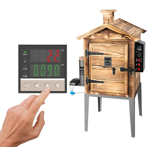 Affumicatoio 115 L dragON Wood 60E - in legno alimentato a legna, con modulo riscaldante elettrico e centralina