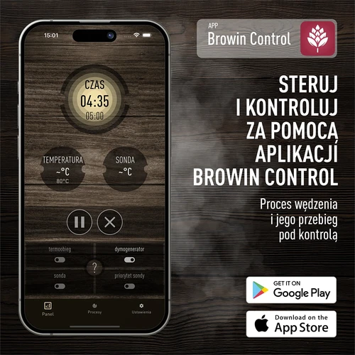 Affumicatoio con Wi‑Fi, 200 L - dragON WOOD 100IQ con modulo riscaldante elettrico e centralina, a legna - 5
