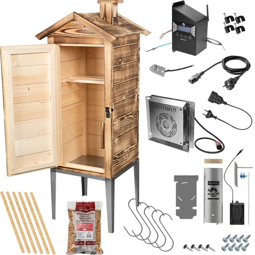 Affumicatoio con Wi‑Fi, 200 L - dragON WOOD 100IQ con modulo riscaldante elettrico e centralina, a legna - 3
