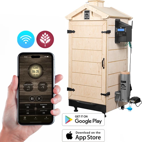 Affumicatoio senza telaio dragON PLYWOOD NATURE con centralina Wi-Fi, 200 L