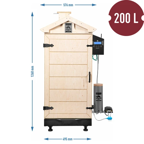 Affumicatoio senza telaio dragON PLYWOOD NATURE con centralina Wi-Fi, 200 L - 8