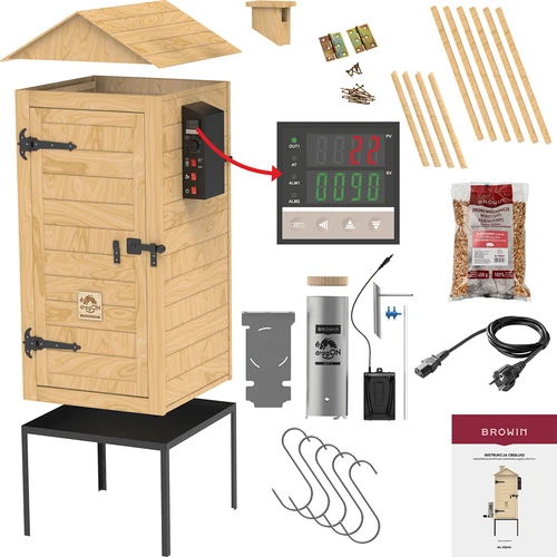 Affumicatore 200 L dragON Larch E21 - in larice, con modulo riscaldante elettrico e centralina di controllo