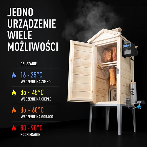 Affumicatore con Wi‑Fi, 200 L – dragON WOOD 100IQ con modulo riscaldante elettrico e controller - 5