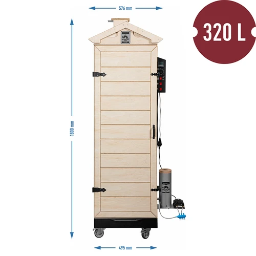 Affumicatore dragON PLYWOOD NATURE – senza telaio, modulare, con controller digitale, 320 L - 8