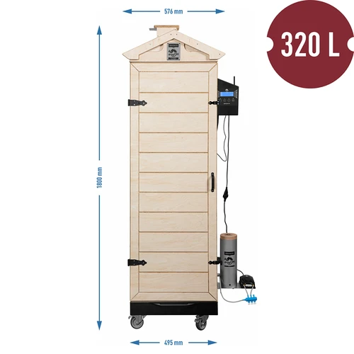Affumicatoio dragON PLYWOOD NATURE – senza telaio, modulare, con controller Wi‑Fi, 320L - 8