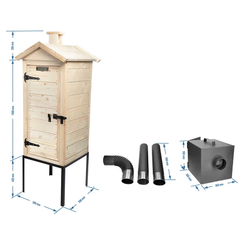 Affumicatore in legno da 100 cm, con focolare - 7