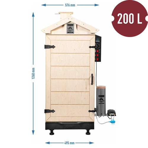 Affumicatore senza telaio dragON PLYWOOD NATURE con controller digitale, 200 L - 8