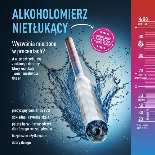 Alcolometro infrangibile con provetta, campo di misura 20-98% - 6