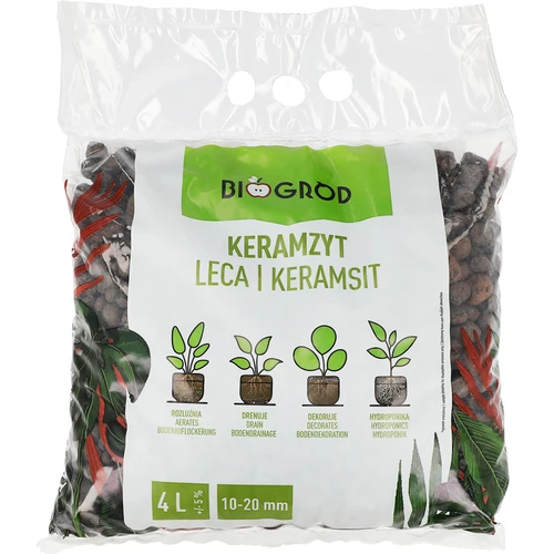 Argilla espansa per piante in vaso, giardinaggio e terrari in vetro 10–20 mm, 4 L