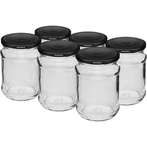 Barattoli 250 ml TO 66/4 con capsula nera - 6 pz.