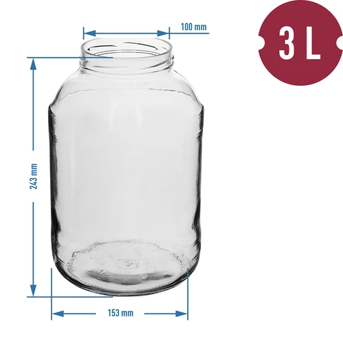 Barattolo 3 L Ø100 mm, 6 pz. - 2