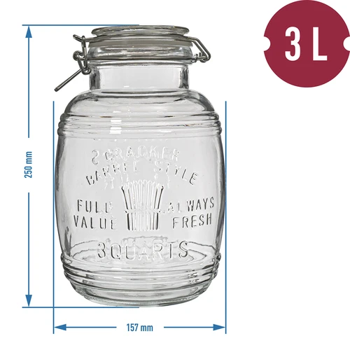 Barattolo a botte "OLD" 3 L con chiusura a leva - 7