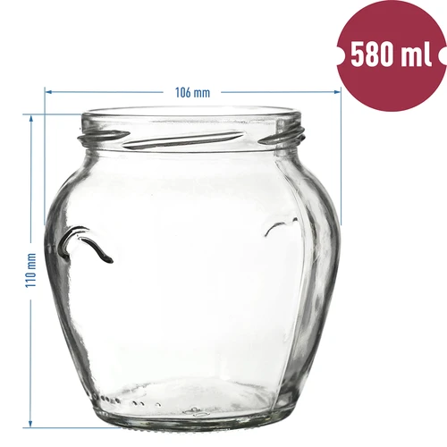 Barattolo Amfora 580 ml con capsula twist-off colorata Ø82 – confezione da 6 pz. - 6