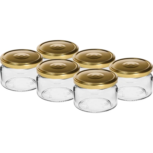 Barattolo basso 200 ml - con tappo dorato twist-off Ø 82/6, 6 pz.