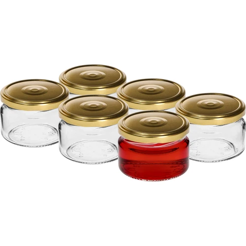 Barattolo basso 200 ml - con tappo dorato twist-off Ø 82/6, 6 pz. - 2