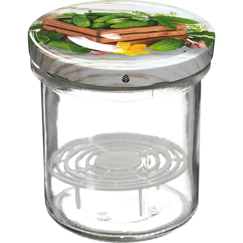 Barattolo da 350 ml con coperchio e pressino - 6 pezzi - 3
