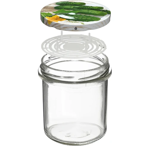 Barattolo da 350 ml con coperchio e pressino - 6 pezzi - 2