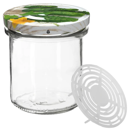 Barattolo da 350 ml con coperchio e pressino - 6 pezzi - 4