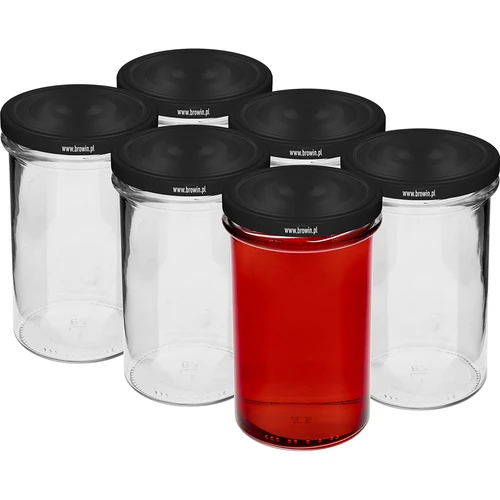 Barattolo dritto 545 ml (fi 82) - con capsula nera, 6 pz - 2
