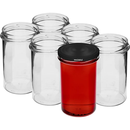 Barattolo dritto 545 ml (fi 82) - con capsula nera, 6 pz - 3