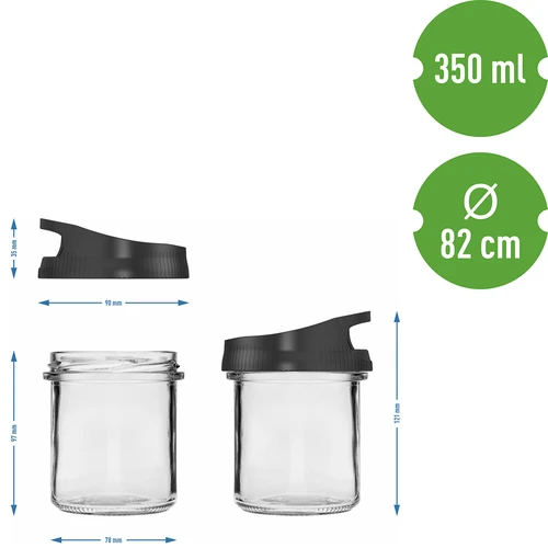 Barattolo in vetro 350 ml, con coperchio a vite per appendere - 5