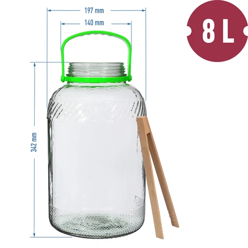 Barattolo in vetro da 8 L, con pinze - 6