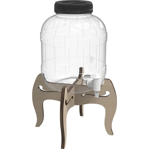 Barattolo infrangibile 5 L con rubinetto e supporto in legno reversibile a due altezze - 2