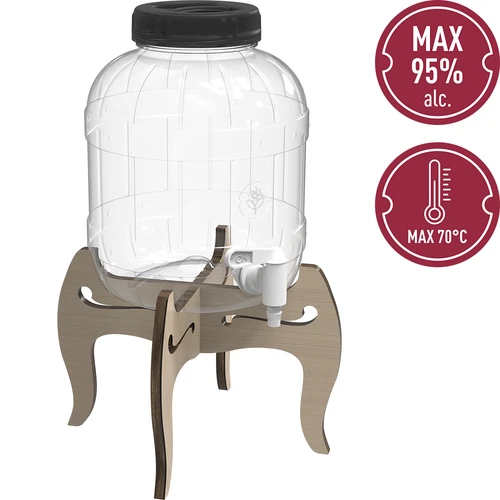 Barattolo infrangibile 5 L con rubinetto e supporto in legno reversibile a due altezze - 6