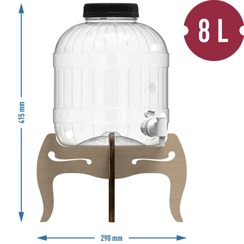 Barattolo infrangibile 8L con rubinetto e supporto in legno reversibile - 12