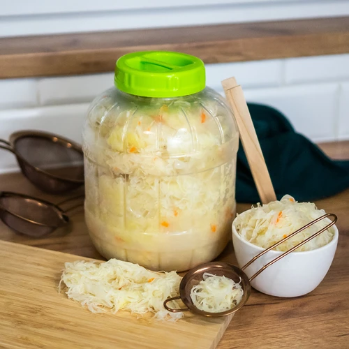 Barattolo infrangibile e multifunzionale per fermentare + pinze, 5L - 8