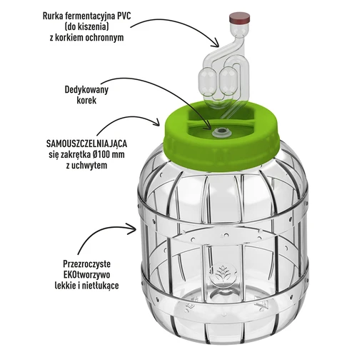 Barattolo infrangibile per la fermentazione, 3 L - 2