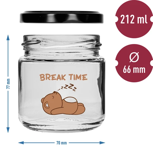 Barattolo per bambini twist-off 212 ml con stampa e tappo fi 66/4, 6 pezzi - 7