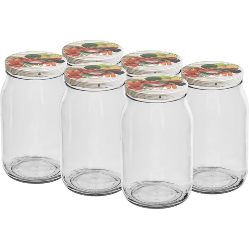 Barattolo TO 900 ml con tappo colorato fi82/6 - 6 pz.