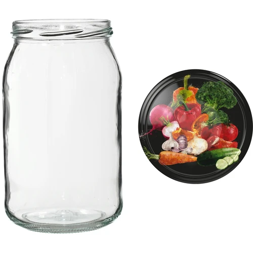 Barattolo TO 900 ml con tappo colorato fi82/6 - 6 pz. - 12