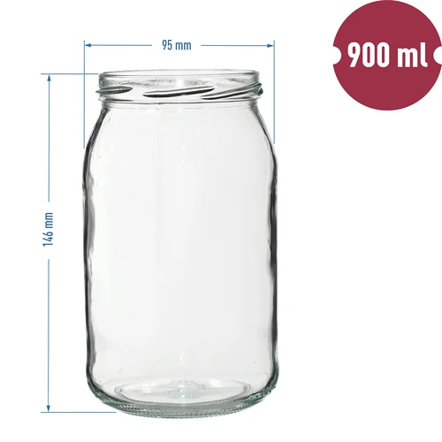 Barattolo TO 900 ml con tappo colorato fi82/6 - 6 pz. - 2