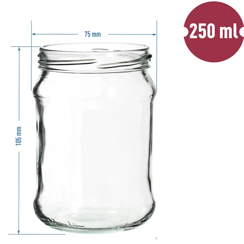 Barattolo TO Quartino 250 ml con tappo Ø 66 - 6 pz - 6
