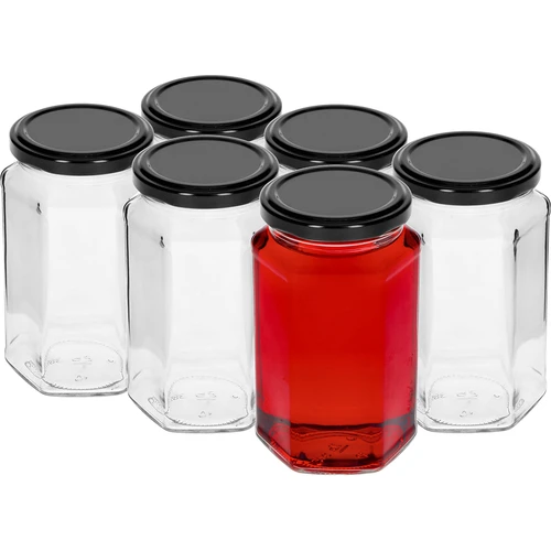 Barattolo twist-off 385 ml con capsula nera Ø 63, set da 6 pezzi - 2