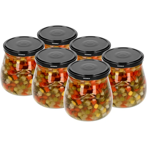 Barattolo twist-off 500 ml "Anfora capovolta" con tappo nero Ø 82/6, 6 pz. - 4