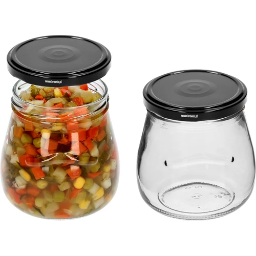 Barattolo twist-off 500 ml "Anfora capovolta" con tappo nero Ø 82/6, 6 pz. - 5